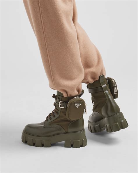 prada boots animal print|prada combat boots with pouches.